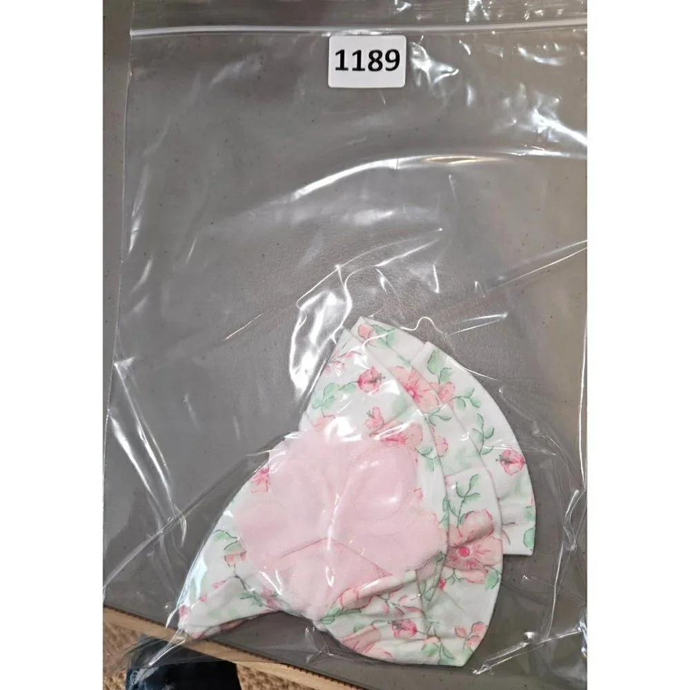 Carters Floral Sun Hat 6M Ruffles Flower‎ Applique Bonnet Cap Pink Green NEW